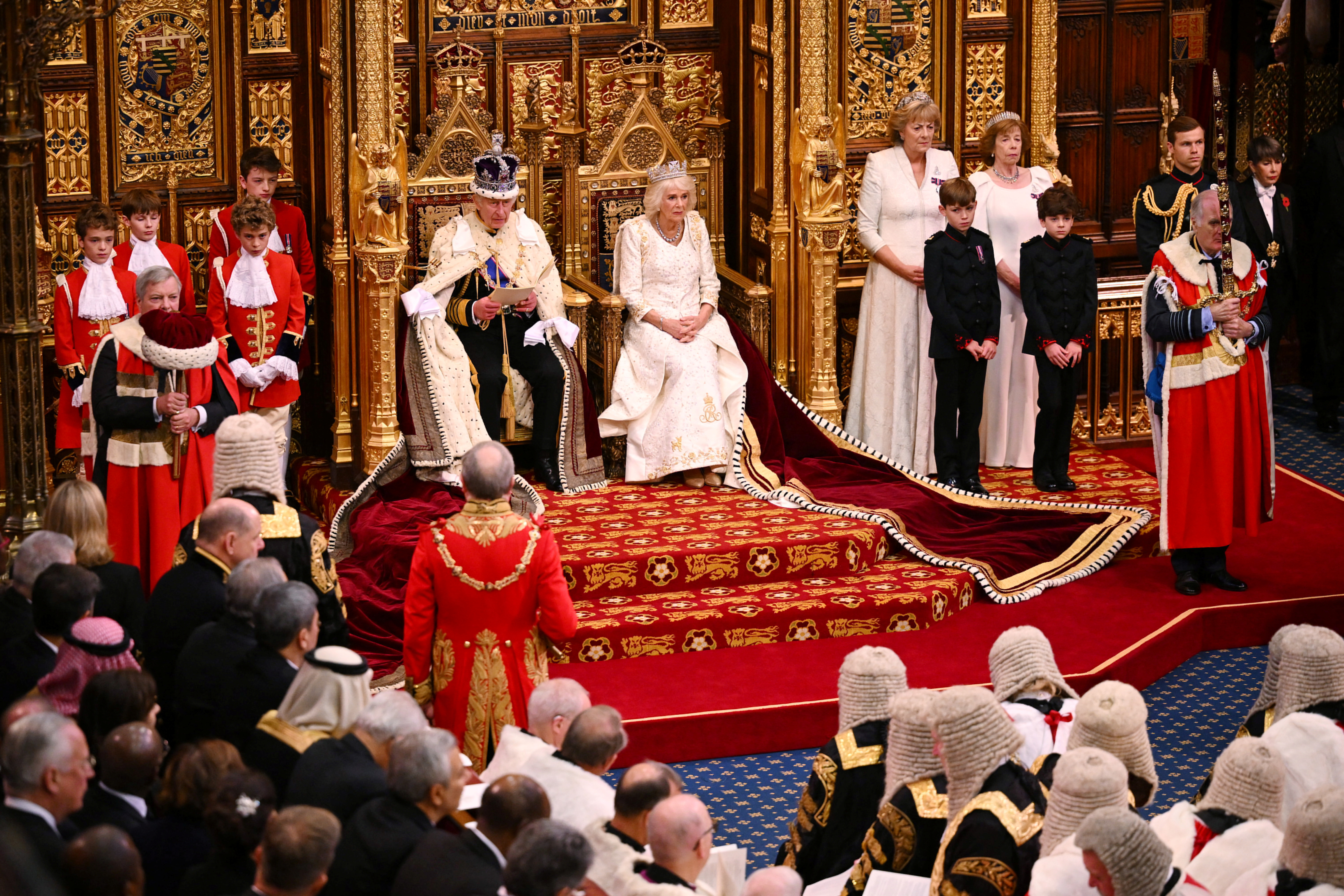 King Charles and Queen Camilla attend the State Opening of Parliament.
